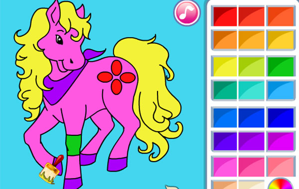 Colorear Pony ⋆ Juegas Peque Juegas Peque